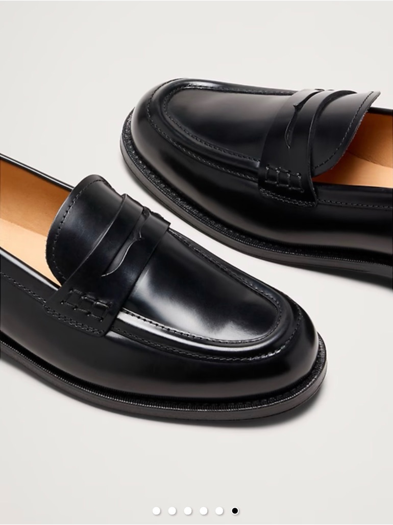 Banana Republic Black Leather Penny Loafers